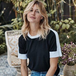 Summersalt Colorblock Short Sleeved Sweater M